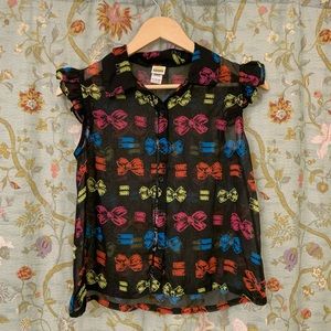 Harajuku Mini XL Black and Bows Girls Top